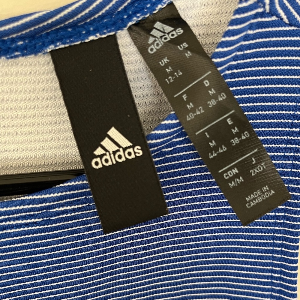 Adidas Women's Zippable Ribbed Tank Top, Royal Blue - Picture 3 of 6